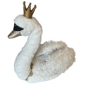 Delicate Large Swan Princess with glitter gold beak, gold crown GUC